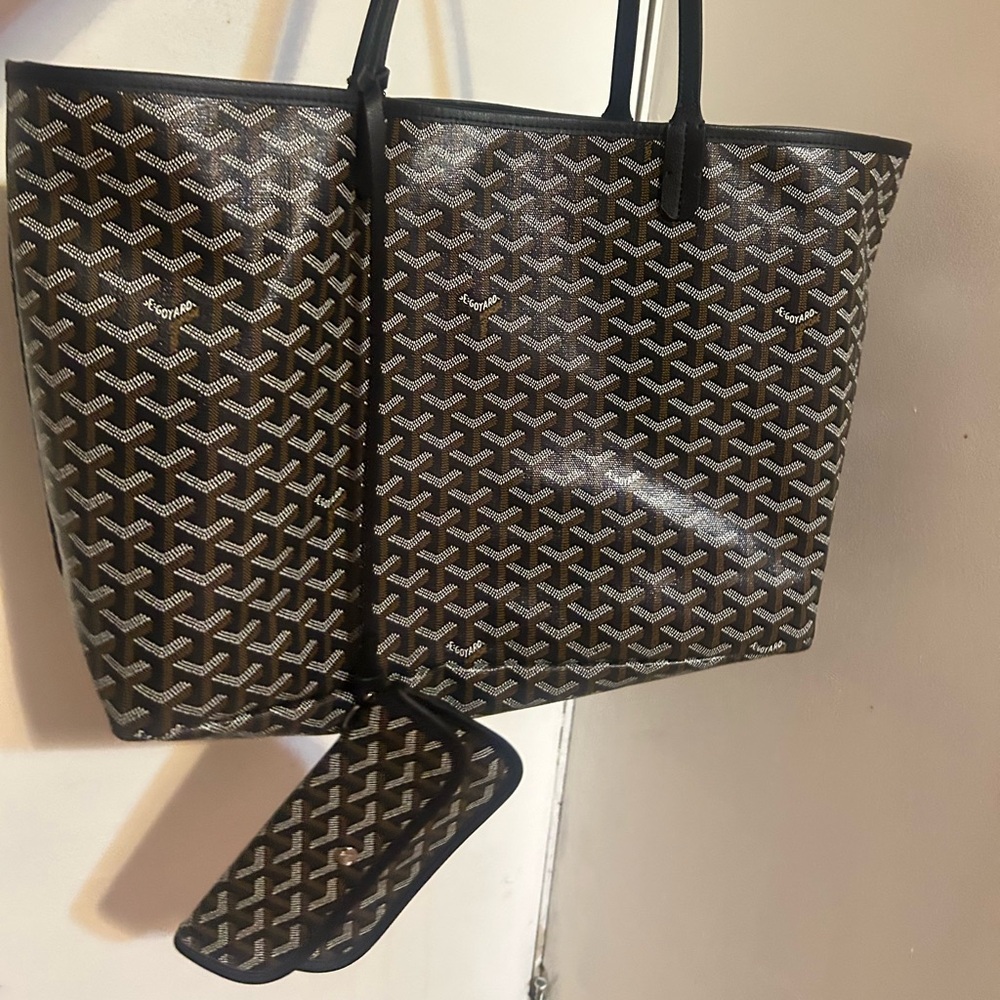 Goyard Brown and White Patterned Tote - Picture 4 of 5